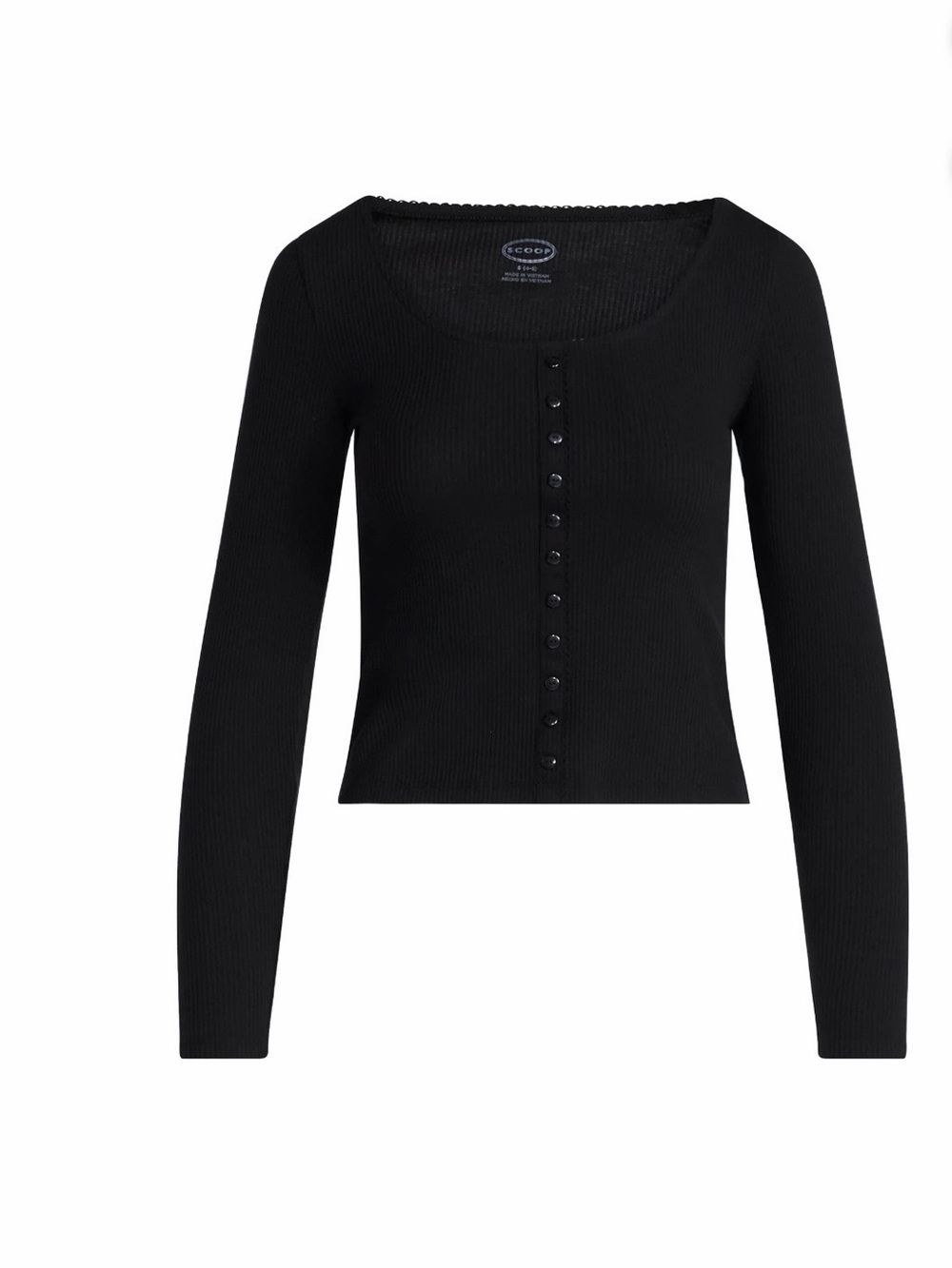 Scoop Lace Trim Scoop Neck Ribbed Top Various Sizes